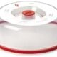 Snips, Cloche Alimentaire pour Micro-ondes, Cloche Couvre Plat 26,2 x 26,2 x 7,6, Couleur Rouge et Transparent, Made in Italy