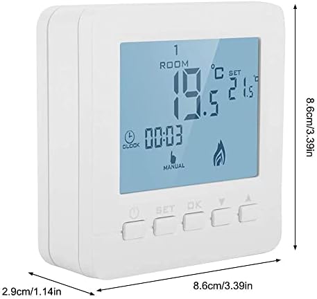 FTVOGUE Smart LCD Screen Heating Thermostat Programmable Ambient Temperature Controller for Home Floor Wall Boiler