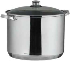 axentia Marmite Traiteur 20 Litres, Faitout en Acier Inoxydable avec Couvercle en Verre et Fond Sandwich Capsule, Convient a Inducti