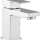Edge Robinet mitigeur moderne chrome pour salle de bain Robinet a levier unique avec design carre, construction en laiton durable,