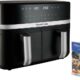 Russell Hobbs Air Fryer Rapid Air 9L (2 x 4.5L Compartments, Compact, Quiet, 9-in-1) Oil-free Fryer (Economy, Touch, Grill, Roast