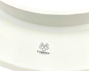 TYGERIX White EPDM Rubber Rosette Wall Covering 100 mm Flexible Rosette for Covering Boilers, Stoves and Any System Hoses Heat R