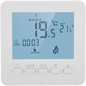 FTVOGUE Smart LCD Screen Heating Thermostat Programmable Ambient Temperature Controller for Home Floor Wall Boiler