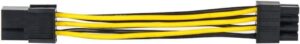 JD 2 Packs 6 Pin to 8 Pin PCI Express (PCIe) Graphics Video Power Card Adapter Cable, 10cm