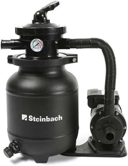 Steinbach Filter System Classic 250N - 040385 - Pump for pools up to 19,000 l - with 7-way valve with adjustment lever and pressure