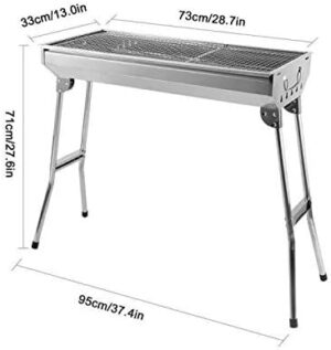 41XitTFKp0L._AC_.jpg Barbecue a Charbon de Bois Inox,Grill Charbon de Bois XXL,Taille Grande BBQ Pliable Barbecue Grill a Charbon Four de Charbon Portabl