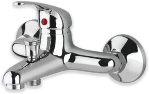 Robinet mitigeur chrome pour baignoire, robinet mural en acier inoxydable