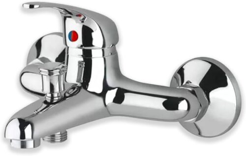 Robinet mitigeur chrome pour baignoire, robinet mural en acier inoxydable