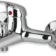 Robinet mitigeur chrome pour baignoire, robinet mural en acier inoxydable