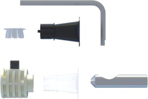 Fischer 551883 WB 9 LV Sanitary plugs, concealed mounting, WC and bidet wall-hung with side or top access