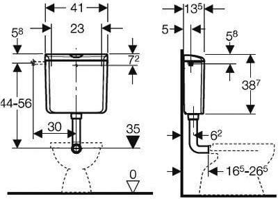 Geberit AP 110 136613111 Suspended Bottom Cistern White