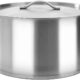 Marmite Traiteur avec Couvercle, Faitout a Induction Inox Marmite a Soupe Marmite 44 L 45x28 cm Acier inoxydable