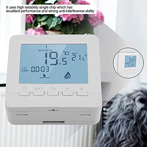 FTVOGUE Smart LCD Screen Heating Thermostat Programmable Ambient Temperature Controller for Home Floor Wall Boiler