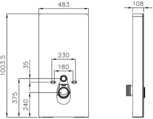 BERNSTEIN - Sanitary module for suspended toilet in black glass 100.5x48.3x11 cm (HxWxD), with sensitive sensor - 805S