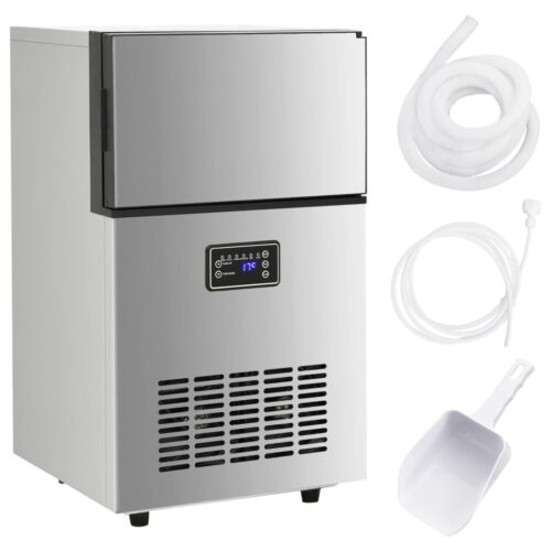 Machine à glaçons argentée – production 45 kg/24 h