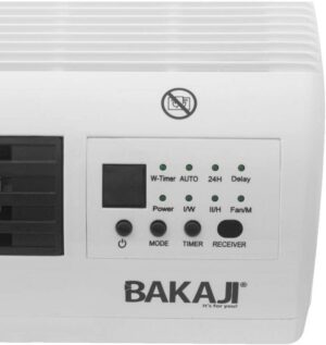 Bakaji Radiateur ventilateur ceramique electrique mural avec telecommande 2 niveaux de puissance selectionnables 1000 W2 000 W, aff