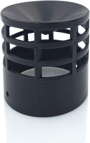 TYGERIX 80mm Black Polypropylene Condensing Boiler Air Intake for Boilers, Stoves, Hoods and Systems