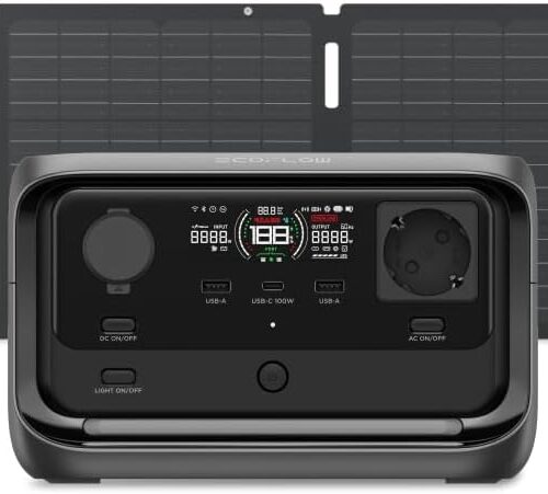 516AXgqKfzL._AC_SL1500_.jpg EcoFlow Staion electrique portable RIVER 3 Plus avec panneau solaire 60 W, batterie LFP 286 Wh, sortie 1200 W, autonomie 16 heures p