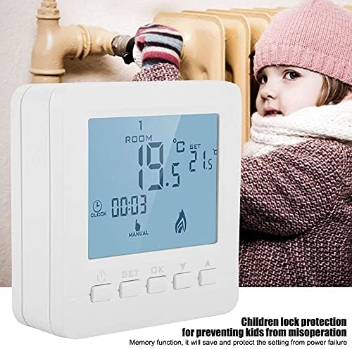 FTVOGUE Smart LCD Screen Heating Thermostat Programmable Ambient Temperature Controller for Home Floor Wall Boiler