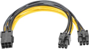 51BOiMtNIhL._AC_SL1001_.jpg JD 2 Packs 6 Pin Female to 2X 6 Pin Male PCI Express (PCIe) Graphics Video Power Card Cable, 20cm
