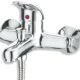 Robinet mitigeur chrome pour baignoire, robinet mural en acier inoxydable