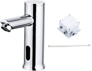 Robinet automatique sans contact pour salle de bain, robinet d'evier de salle de bain alimente par piles en laiton active par le mou