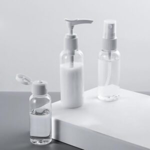 KEYRI Kit Voyage Avion Bouteille de Voyage Cosmetique 60ml Flacon Voyage Etanche et Rechargeable Flacon Spray de Voyage Transparent