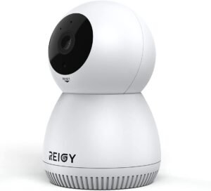 REIGY 3MP WiFi Surveillance Camera Indoor PT 360, 1296P IP Security Camera with Motion Detection, Night Vision Two-Way Audio, Compa