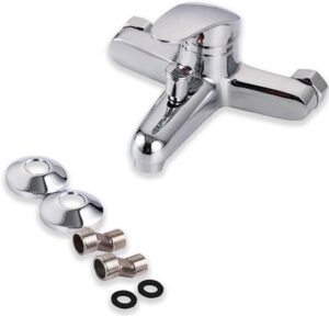 Robinet mitigeur chrome pour baignoire, robinet mural en acier inoxydable
