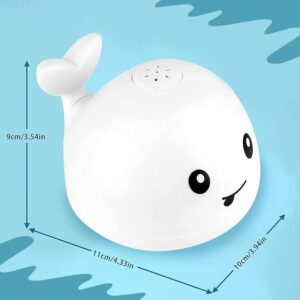 VI AI Jouet de bain pour bebe, baleine a jet avec LED - pour enfants et tout-petits (blanc)