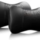 Carodi Lot de 2 coussins de nuque en cuir pour voiture, 100 mousse a memoire de forme, support cervical confortable, siege de voit