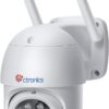 Ctronics PTZ Outdoor WiFi Surveillance Camera 1080P IP Camera Human Detection Automatic Tracking Pan 355 Tilt 90 Audio Bidirection