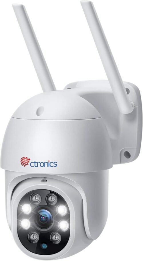 Ctronics PTZ Outdoor WiFi Surveillance Camera 1080P IP Camera Human Detection Automatic Tracking Pan 355 Tilt 90 Audio Bidirection