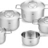 51NBuuwQEmL._AC_SL1200_.jpg Fissler Collection Pure Jeu De Faitoutssautoircasserole En Inox, 6 Pieces Dont 4 A Couvercle En Metal (3 Faitouts, 1 Sautoir, 1 Ca