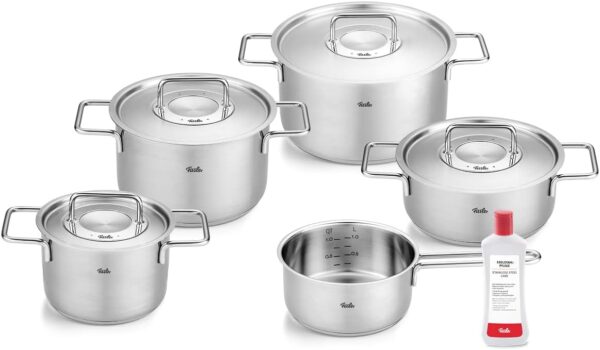 51NBuuwQEmL._AC_SL1200_.jpg Fissler Collection Pure Jeu De Faitoutssautoircasserole En Inox, 6 Pieces Dont 4 A Couvercle En Metal (3 Faitouts, 1 Sautoir, 1 Ca