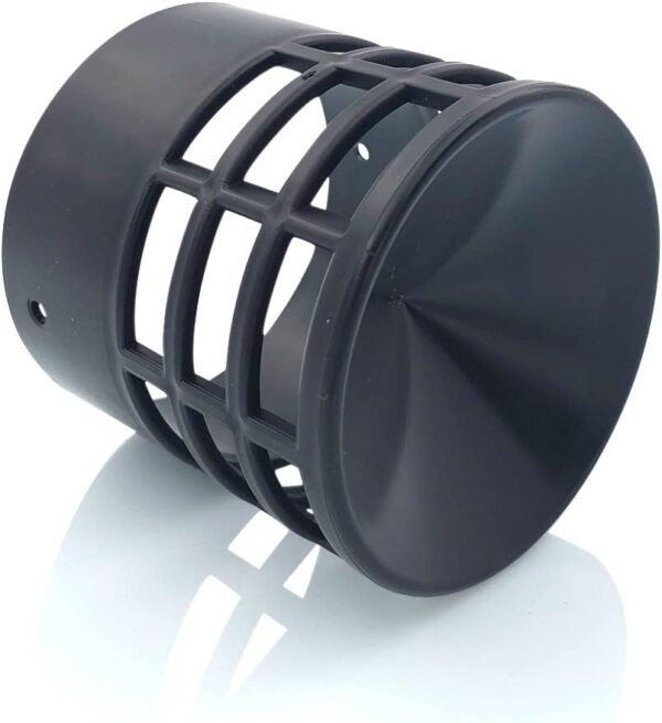 TYGERIX 80mm Black Polypropylene Condensing Boiler Air Intake for Boilers, Stoves, Hoods and Systems
