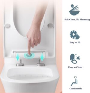 Siège de toilette Soft-Close universel ovale démontable