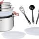 Tefal Batterie de cuisine 13 pieces, Faitouts couvercles, Ustensiles, Induction, Acier inoxydable 1810 haute qualite, Garantie 10