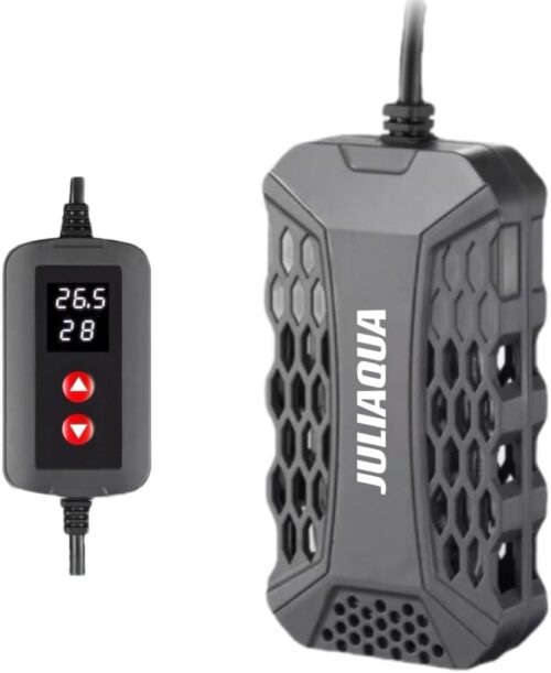 JULIAQUA Chauffage Aquarium avec Affichage Temperature Eco Rechauffeur reglable 25W50W100W150W (Q-150W)