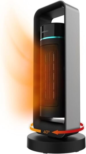 Cecotec Chauffage en Ceramique sur Pied ReadyWarm 2000 Max Ceramic Rotate Design. 2000 W, Technologie Ceramique, Oscillation 40o, 3