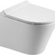 HOROW Rimfree Wall-Mounted Toilet Seat with Soft-Close Toilet Seat, Water Saving Length 48 cm White