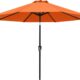 ABCCANOPY Parasol de terrasse de 2,7 m Parasol de table impermeable avec bouton-poussoir d'inclinaison et manivelle, 8 baleines, p