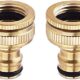 2 Pieces Connecteur De Robinet en Laiton Jardin, Accessoires De Connecteur De Tuyau d'Arrosage Connecteur De Tuyau d'eau 34 Pouce,