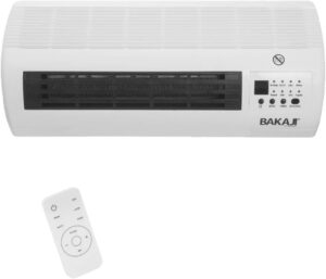 Bakaji Radiateur ventilateur ceramique electrique mural avec telecommande 2 niveaux de puissance selectionnables 1000 W2 000 W, aff