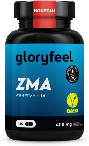 ZMA Magnesium Zinc et Vitamine B6, Complexe Premium pour Sportifs, Soutient l'Energie, Recuperation Musculaire, Reduit la Fatigue