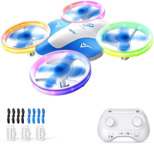 Korffe Mini drone pour enfants de 6 7 8 9 et 10 ans et plus, jouet avion telecommande pour enfants et debutants avec lumieres LED, i