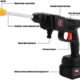 Nettoyeur haute pression sans fil 50 bar, tuyau 5m
