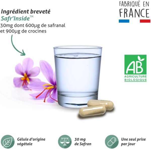 BLANCHE BRESSON - Safran Bio SafrInsideTM - Humeur Positive Serenite - Extrait Brevete Tech'care ExtractionTM - Dosage Optimal 30mg