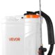 VEVOR Pulverisateur a Dos Electrique a Batterie 12 L, Reglable 0-6,2 Bar, avec 2 Lances, 5 Buses, Batterie 18 V 2 Ah, Pulverisateur