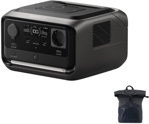 Station electrique portable EF ECOFLOW RIVER 3 Plus sans fil et batterie externe 5000 mAh, batterie LFP 286 Wh, jusqu'a 1200 W de so
